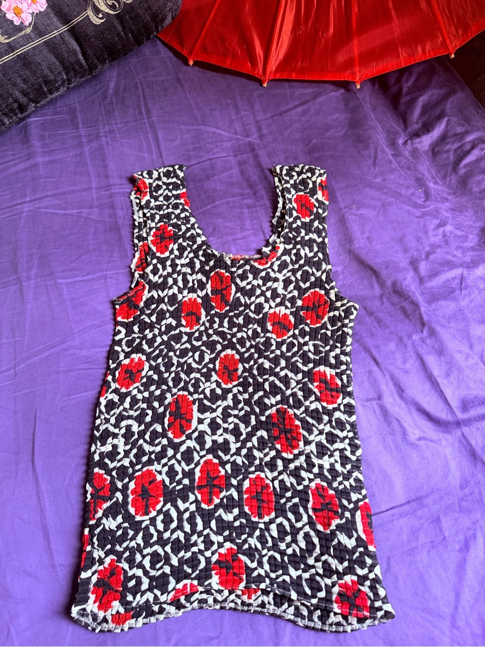 Vintage Jaipur Popcorn Top Y2K 90s Crinkle Stretch Graphic Tank